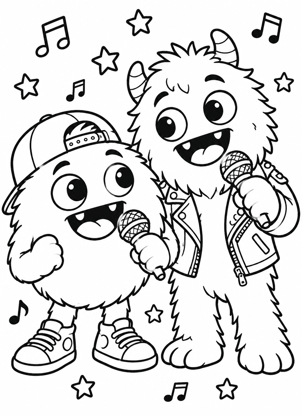 Coloriage : Le duo au micro