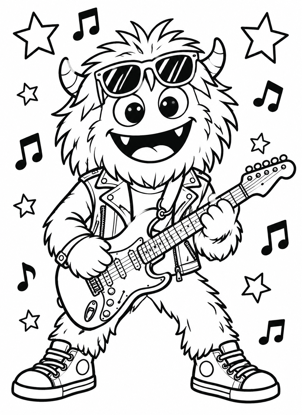 Coloriage : Le guitariste maboul